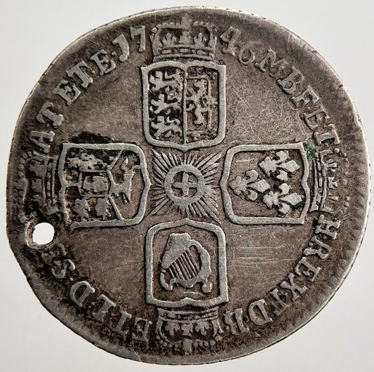 1746 George II 2nd Sixpence Silver Coin | Collectable Grade | a2606