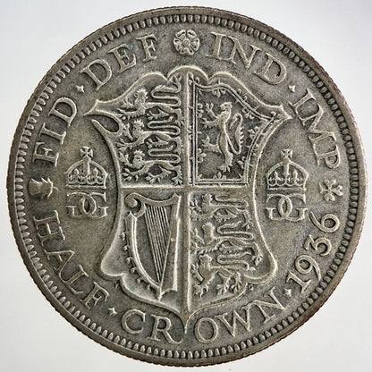 1936 George V Half - Crown Silver Coin | Fine Collectable Grade