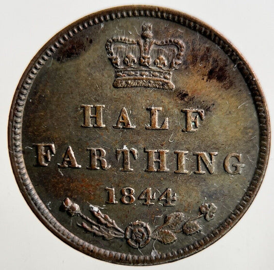 1844 Victoria 1/2 Half Farthing Coin | Very High Grade