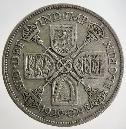 1929 George V Florin Silver Coin | Fine Collectable Grade