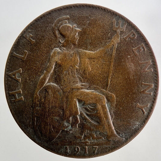 1917 George V Half - Penny Coin | Fine Collectable Grade