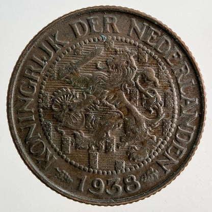 1938 Netherlands 1 Cent Coin | Fine Collectable Grade