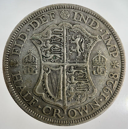 1928 George V Half - Crown Silver Coin | Fine Collectable Grade
