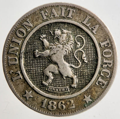 1862 Belgium 10 Centimes Coin | Fine Collectable Grade
