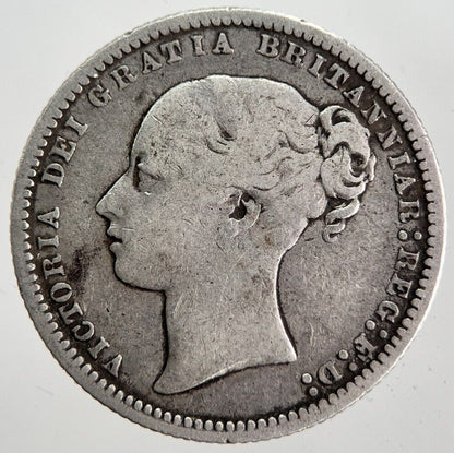 1875 Die-50 Victoria Shilling Silver Coin | Collectable Grade | a7125