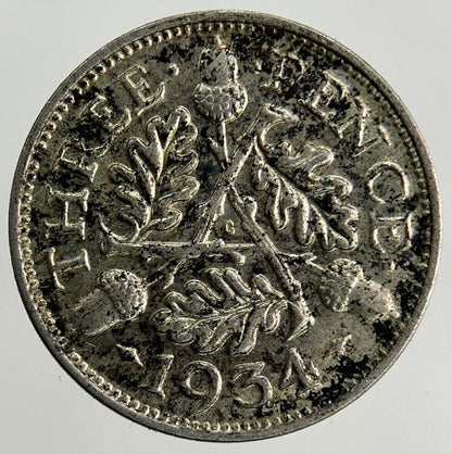 1934 George V Threepence Silver Coin | Very High Grade