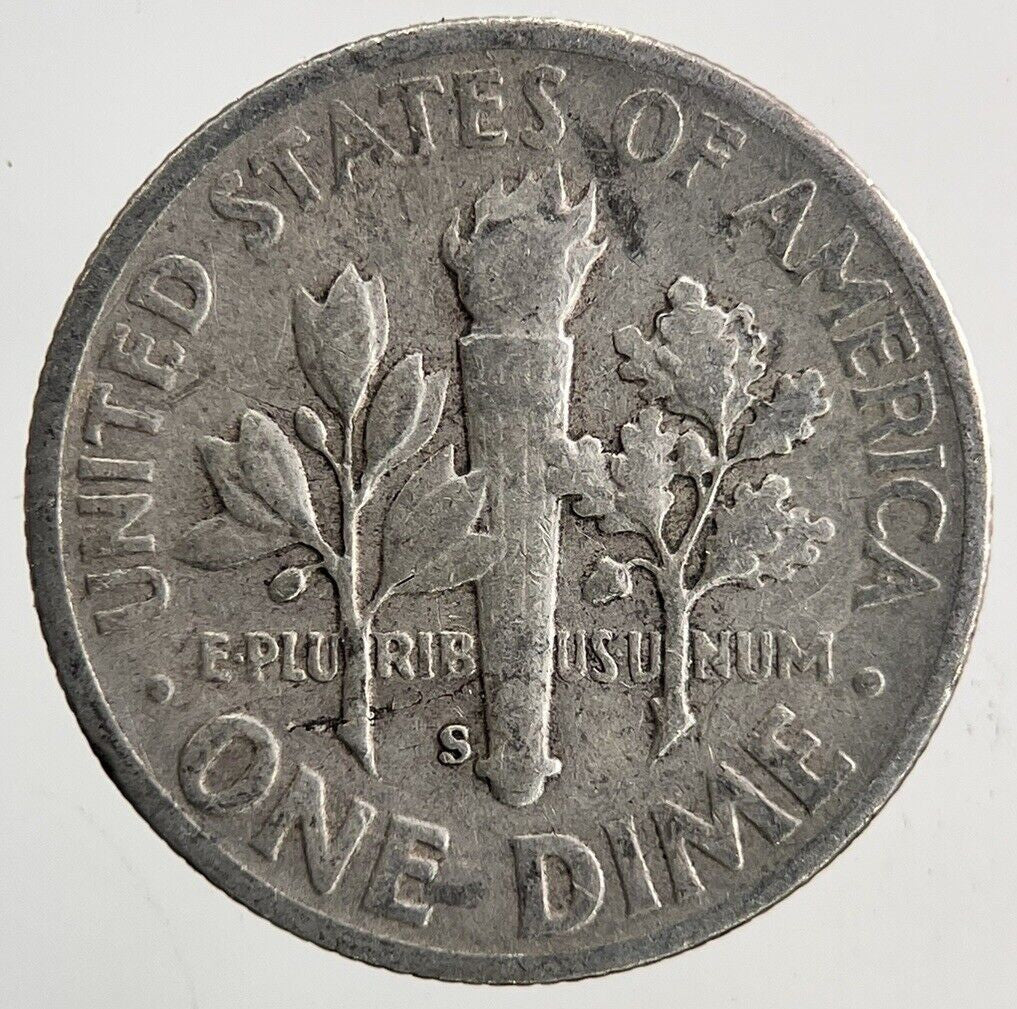 1948 - S US USA Roosevelt Dime Silver Coin | Fine Collectable Grade