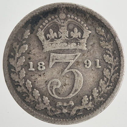 1891 Victoria Threepence Silver Coin | Collectable Grade | a6756