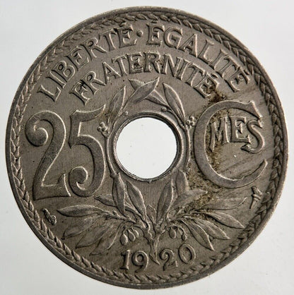 1920 France 25 Centimes Coin | Fine Collectable Grade