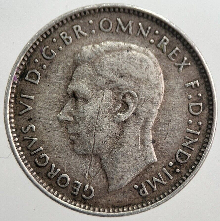 1943 - D Australia Sixpence Silver Coin | Fine Collectable Grade | a7645