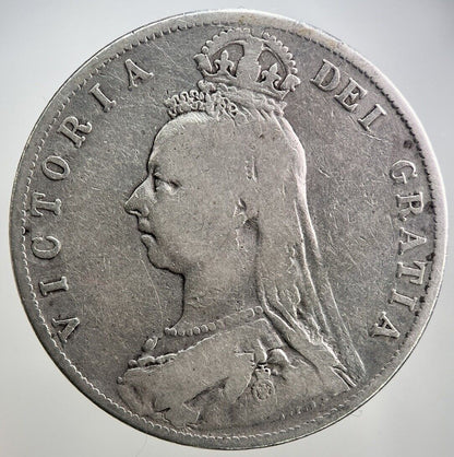 1889 Victoria Half - Crown Silver Coin | Fair Grade