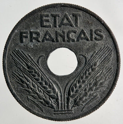 1942 France 20 Centimes Coin | Fine Collectable Grade