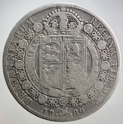 1889 Victoria Half-Crown Silver Coin | Fair Grade