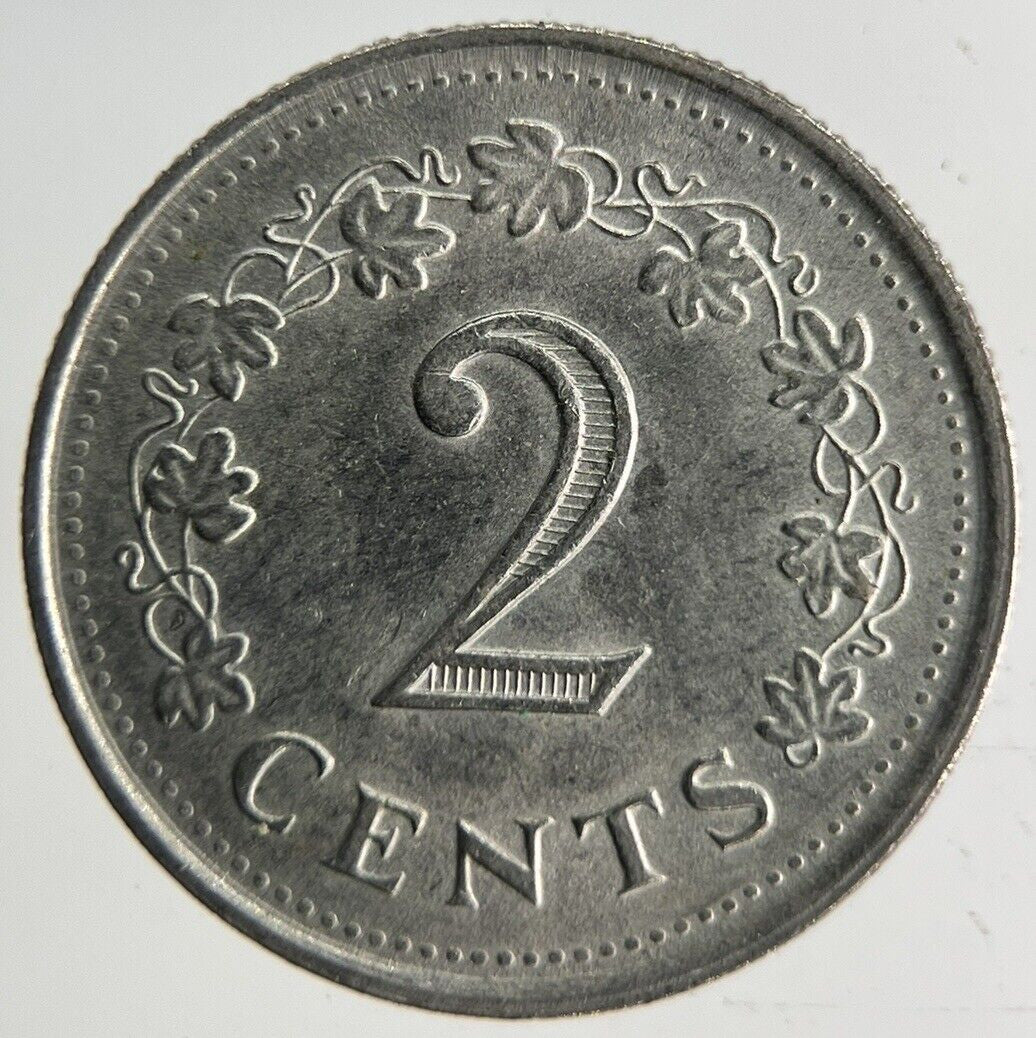 1977 Malta 2 Cents Coin | Fine Collectable Grade
