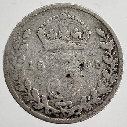 1891 Victoria Threepence Silver Coin | Collectable Grade | a8856