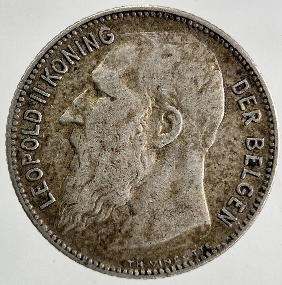 1909 Belgium 1 Franc Silver Coin | Fine Collectable Grade