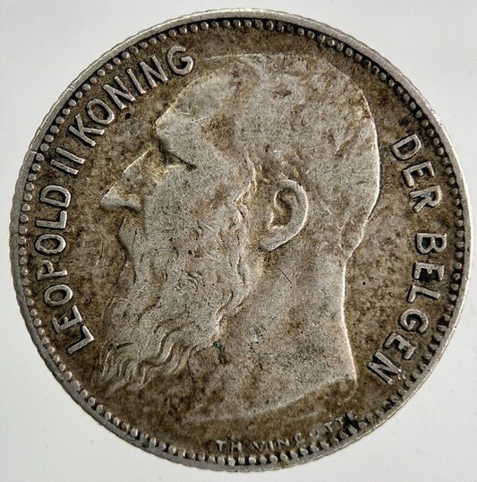 1909 Belgium 1 Franc Silver Coin | Fine Collectable Grade