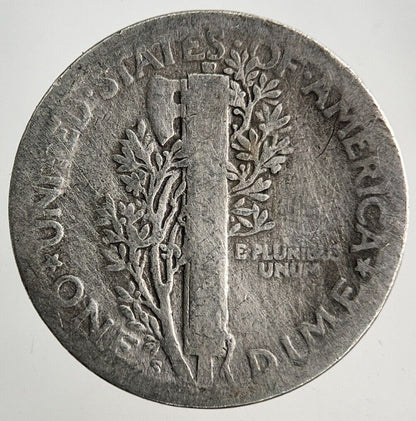 1924 - S US USA Mercury One Dime Silver Coin | Collectable Grade