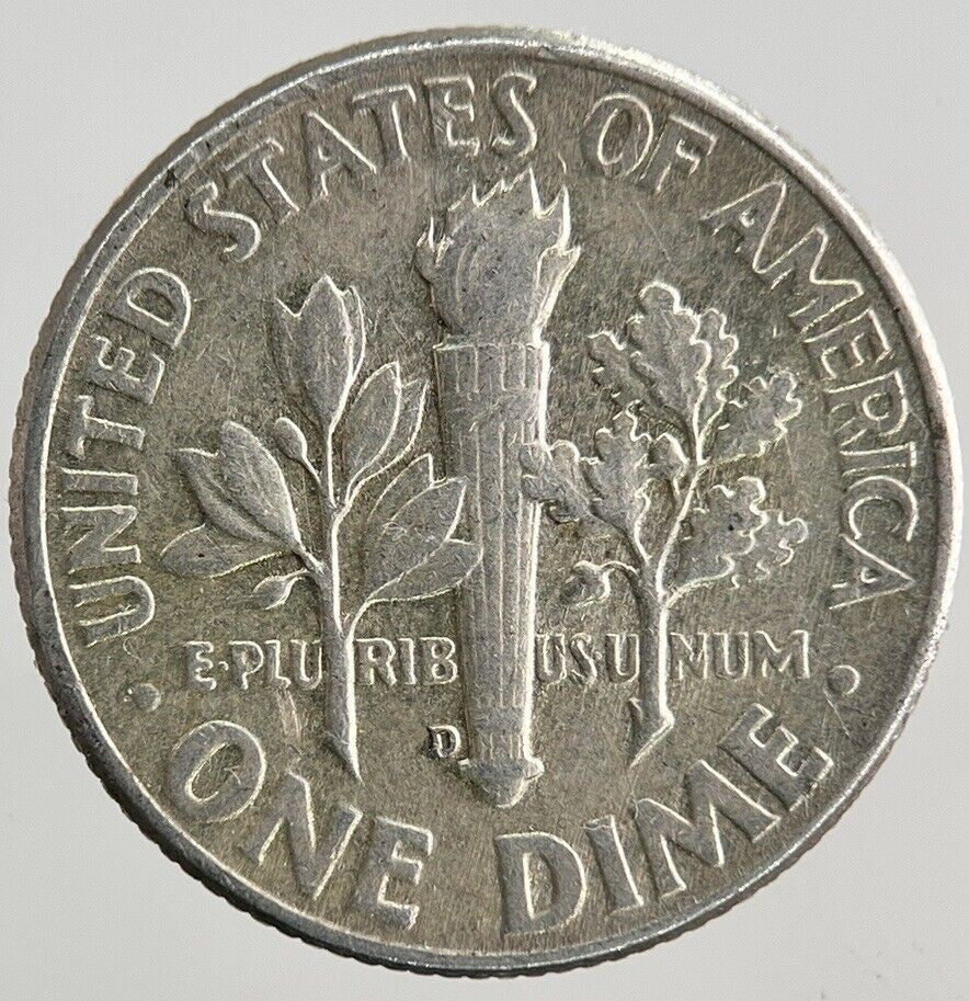 1964 - D US USA Roosevelt One Dime Silver Coin | Fine Collectable Grade