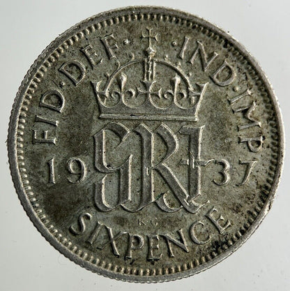 1937 George VI Sixpence Silver Coin | Very High Grade