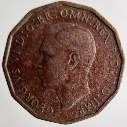 1943 George VI Brass Threepence Coin | Fine Collectable Grade