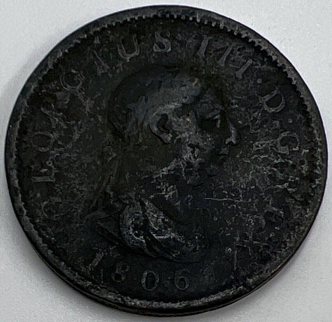 1806 George III 3rd Penny | British Copper Coin | Fair Grade | a1552