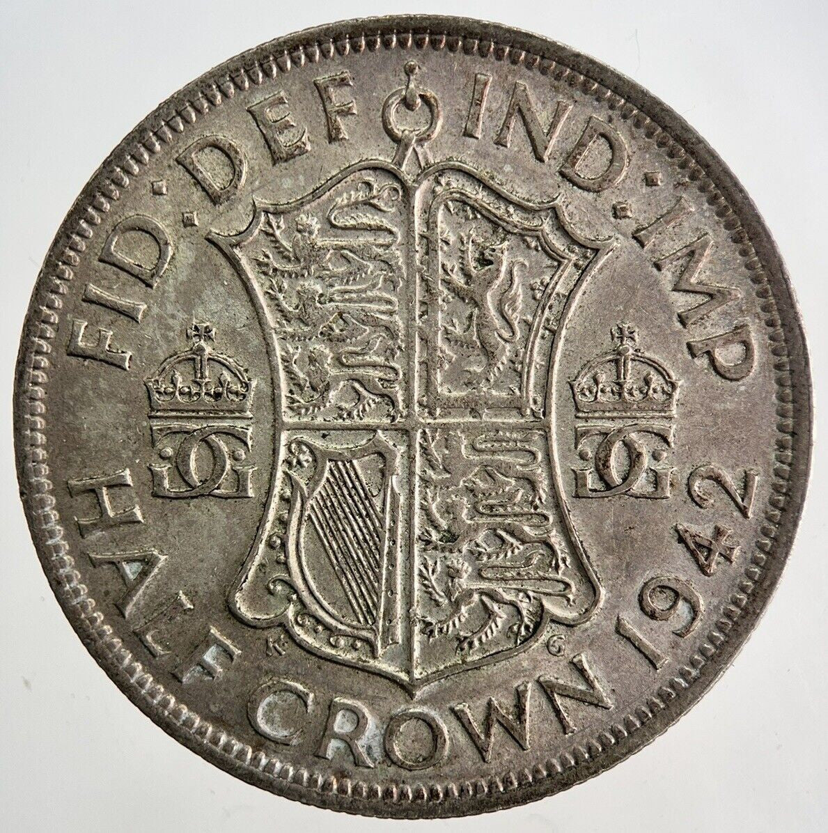 1942 George VI Half - Crown Silver Coin | Fine Collectable Grade