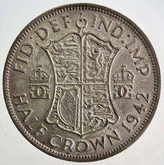 1942 George VI Half - Crown Silver Coin | Fine Collectable Grade