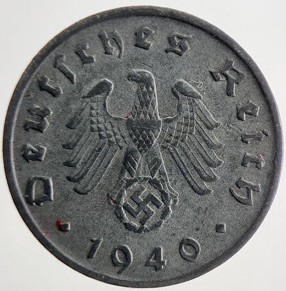 1940 Germany Nazi 10 Pfennig Coin | Very High Grade