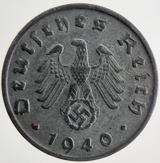 1940 Germany Nazi 10 Pfennig Coin | Very High Grade