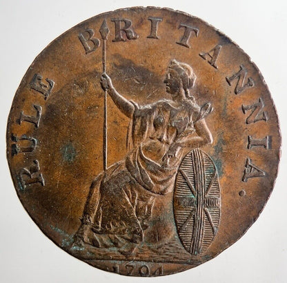1794 Rule Britannia Half - Penny Token Coin | Very High Grade | a6527