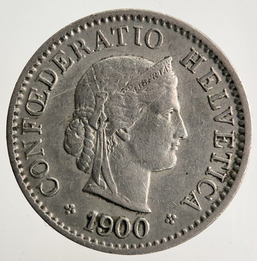 1900 Switzerland Swiss 5 Rappen Coin | Fine Collectable Grade