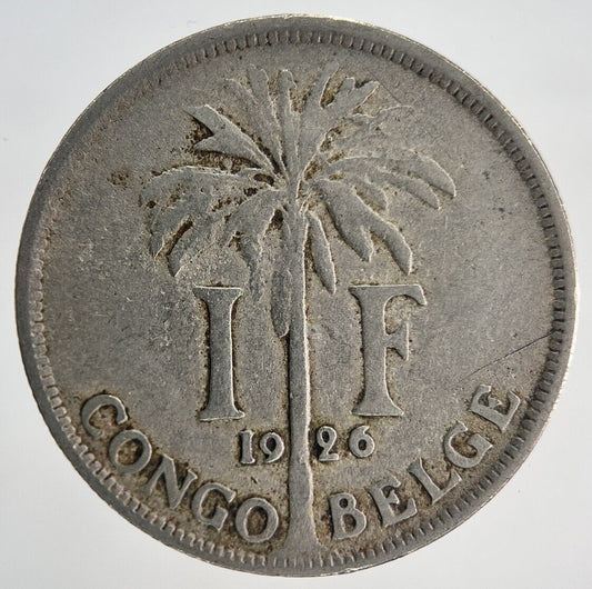 1926 1 One Franc Belgian Congo Coin | Collectable Grade | a1955
