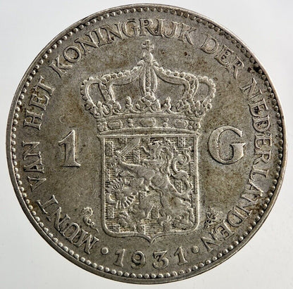 1931 Netherlands 1 Gulden Silver Coin | Fine Collectable Grade