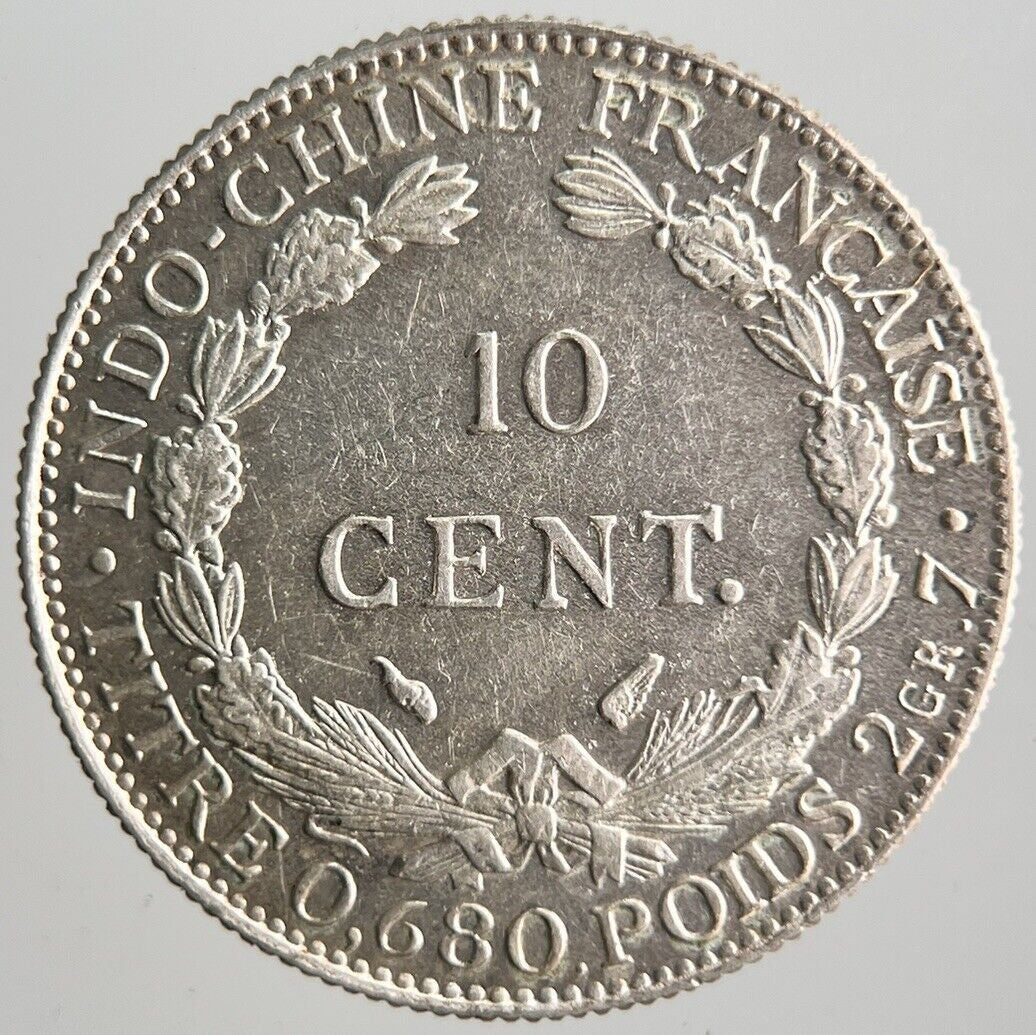 1937 France 10 Centimes Indo - China France Silver Coin | Fine Grade | a4119