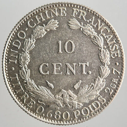 1937 France 10 Centimes Indo - China France Silver Coin | Fine Grade | a4119