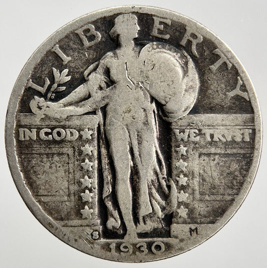 1930 - S US USA Standing Liberty Quarter | Silver Coin | Collectable Grade | a217