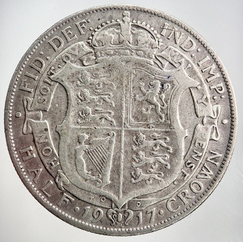 1917 George V Half-Crown Silver Coin | Fine Collectable Grade