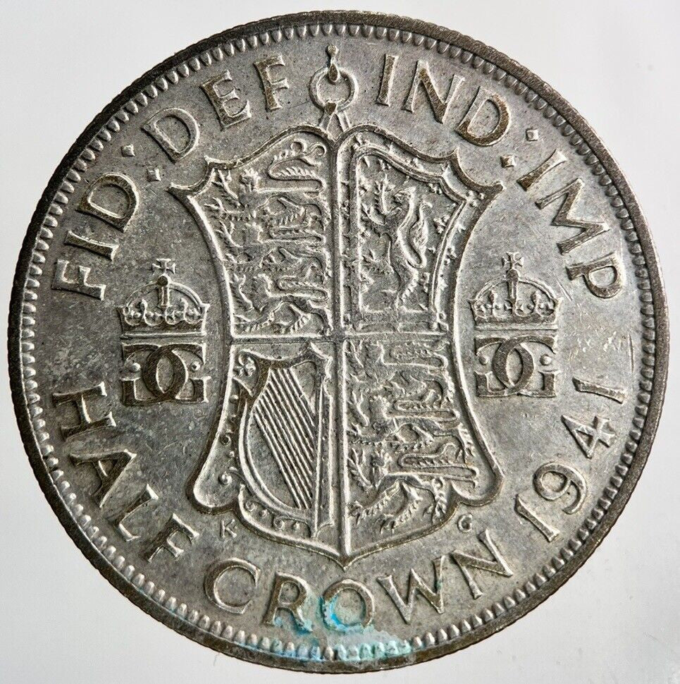 1941 George VI Half - Crown Silver Coin | Fine Collectable Grade