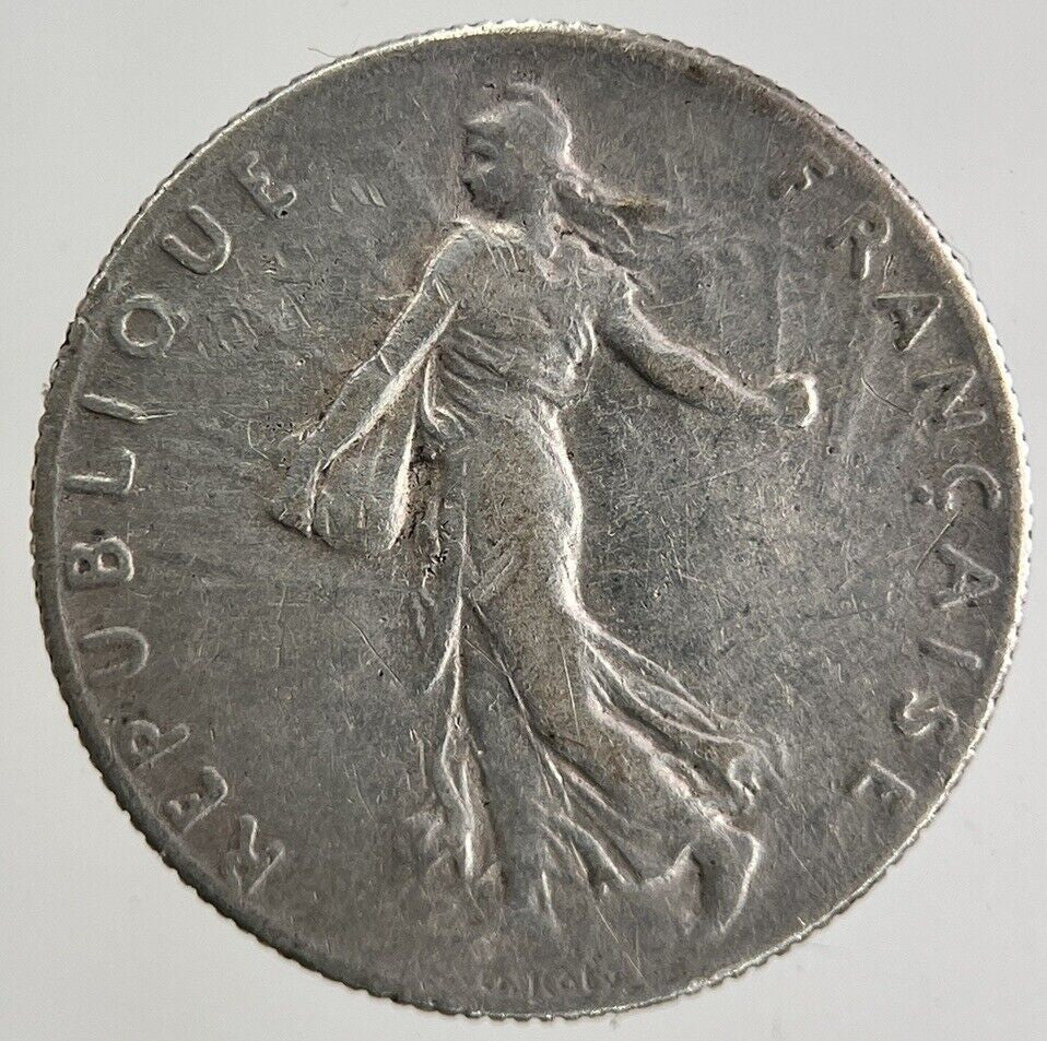 1917 France 50 Centimes Silver Coin | Fine Collectable Grade