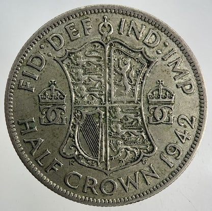 1942 George VI Half - Crown Silver Coin | Fine Collectable Grade