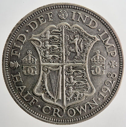 1928 George V Half - Crown Silver Coin | Fine Collectable Grade | a6715