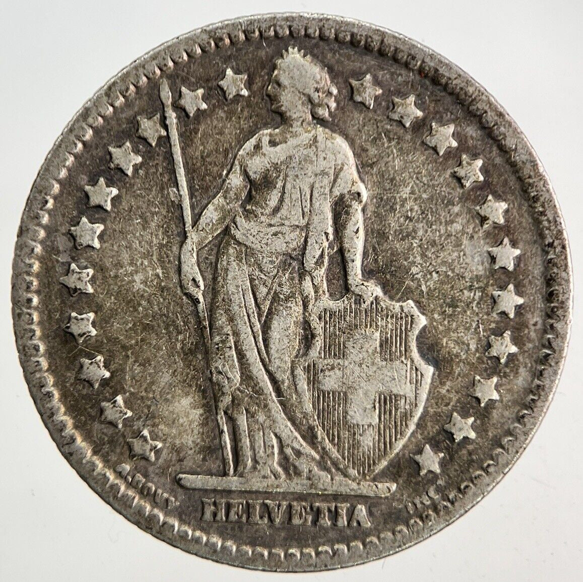 1914 Switzerland Swiss 1 Franc Silver Coin | Fine Collectable Grade