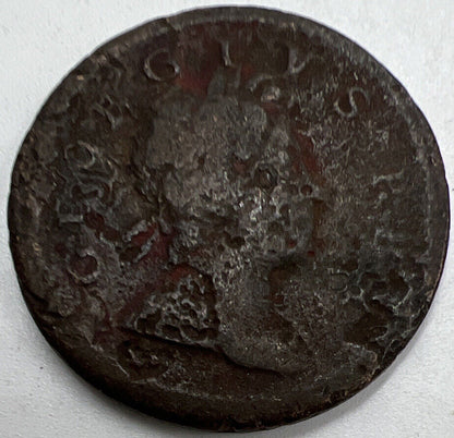 1718 Half - Penny George I 1st | British Copper Coin | Fair Grade | a172