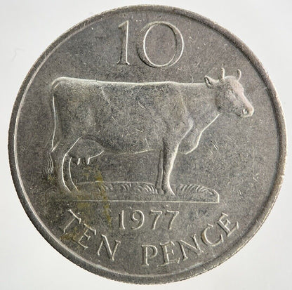 1977 Guernsey 10p Ten - Pence Coin | Fine Collectable Grade