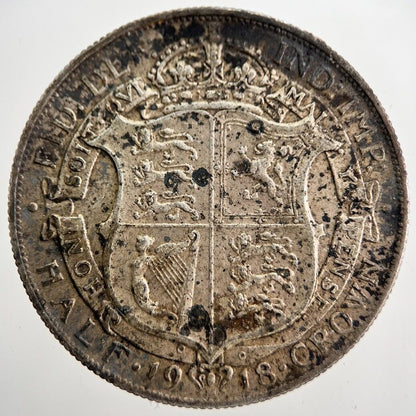 1918 George V Half - Crown Silver Coin | Very High Grade | a8144