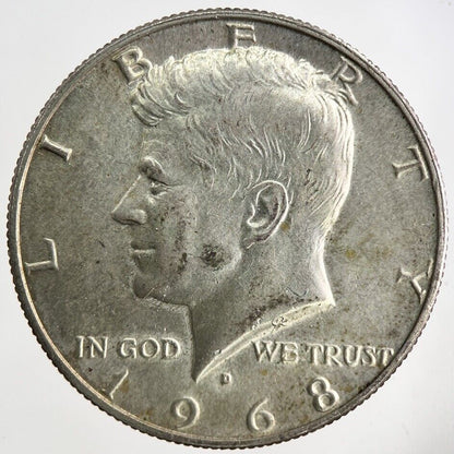 1968 - D US USA Kennedy Silver Half Dollar Coin | Very High Grade