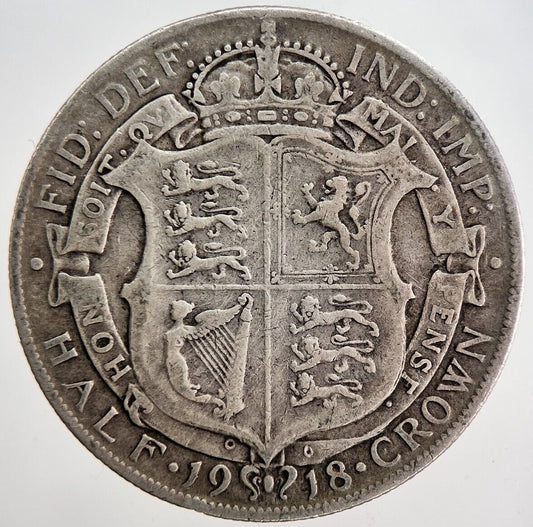 1918 George V Half - Crown Silver Coin | Fine Collectable Grade | a6154