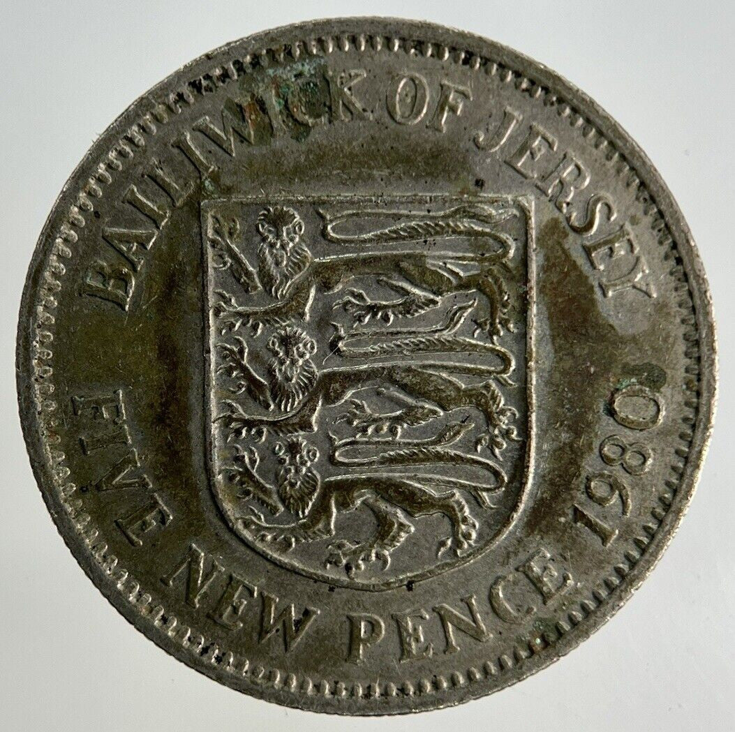 1980 Jersey 5p Five - Pence Coin | Fine Collectable Grade