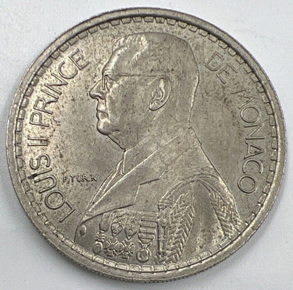 1947 Monaco Louis II 20 Francs Coin | Very High Grade | a1537
